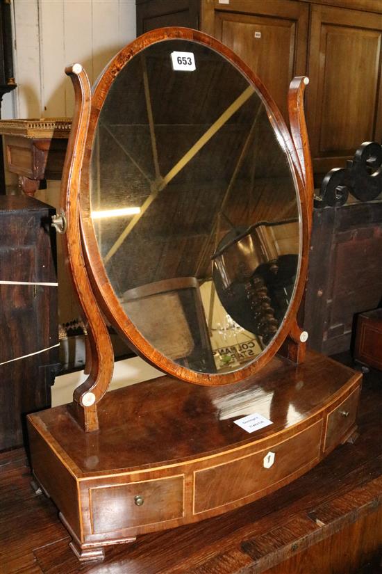 Inlaid mahogany toilet mirror